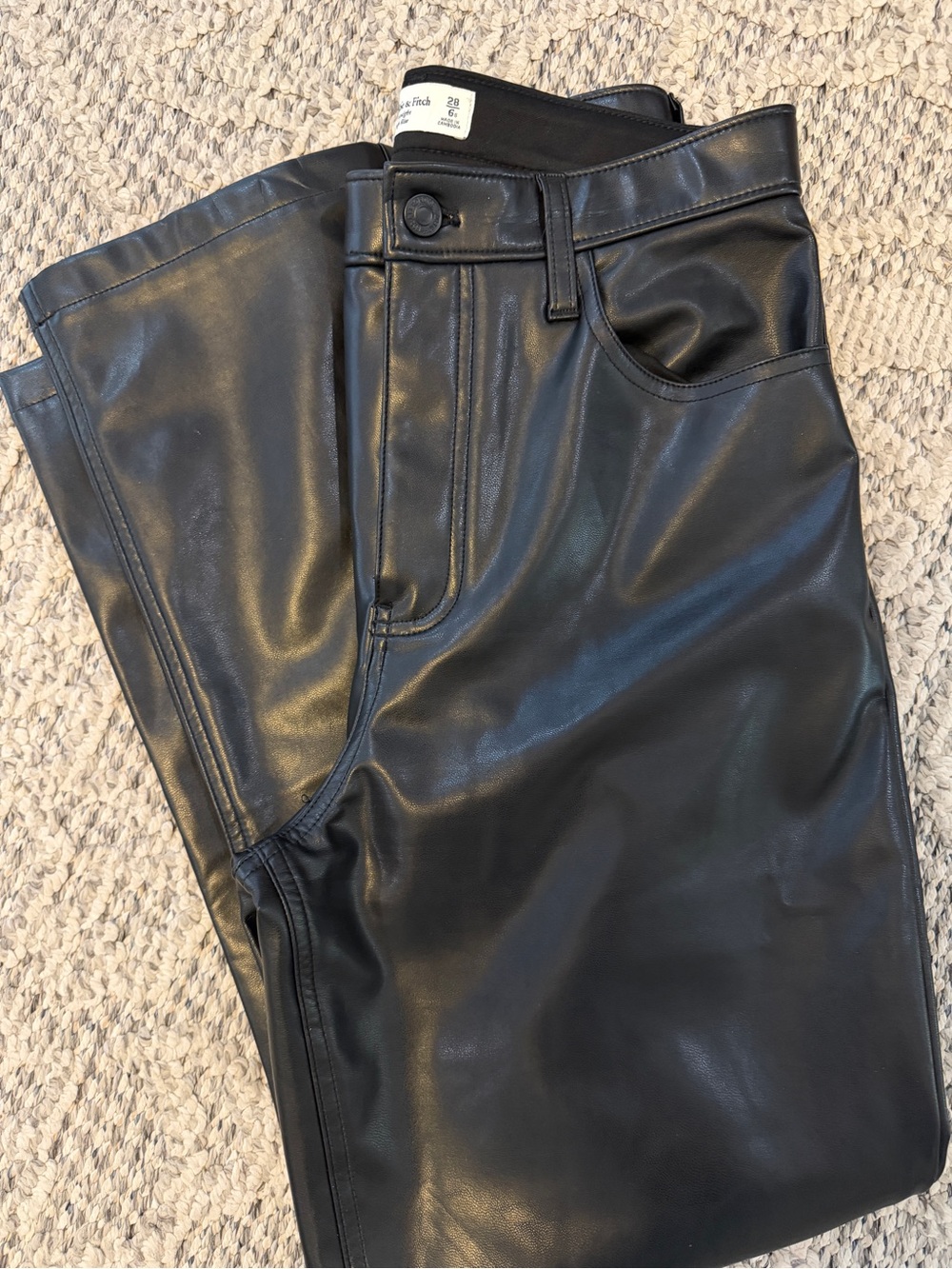 AF Black Faux Leather Pants